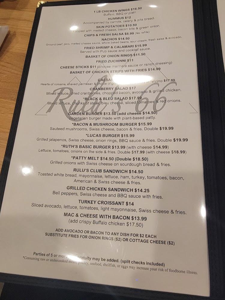Rulu's 66 Bar and Grill Menu image 2