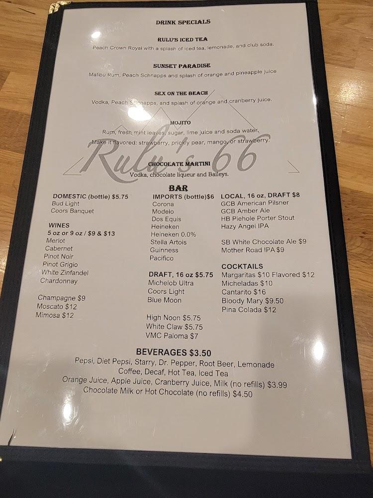 Rulu's 66 Bar and Grill Menu image 3